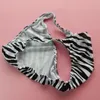 Underpants Mens String Bikini Stripe Nylon Spandex G3774 Narrow Waist Wimsuit Fabric Zebra Prints Black WhiteUnderpants