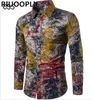 Chemises décontractées pour hommes RIUOOPLIE mode printemps et automne hiver Style chinois chemise à manches longues mince grande taille doux Floral
