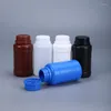 Bouteilles de stockage 250 ml plastique rond avec couvercle vide liquide emballage conteneur de qualité alimentaire HDPE bouteille rechargeable 10 pièces