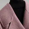 Cappotto da donna in misto lana da donna 2023 Giacca calda autunno-inverno Colletto rovesciato Cappotti lunghi da donna Manteau Femme KQN38062 S