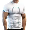 Gymkläder Summer Gym Shirt Sport T Shirt Män snabb torr löpning Skjorta Män träningsträning Fitness Tops överdimensionerade korta ärm T-shirt kläder