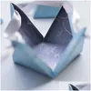 Gift Wrap 20/50/100Pcs Blue Triangle Candy Box For Wedding Party Favors Gifts Paper Baby Shower Decoration Drop Delivery Home Garden Dhjpm