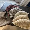 Berets 2023 Fashion Houndstooth Plaid Bucket Hats For Women Men Cotton Fisherman Sun Protection Summer Hip Hop Street Cap