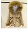 Frauen Daunen Parkas Baumwolle Gefüttert Plus Größe 2XL Winter Große Pelz Jacke Frauen Lose Schlanke Warme Mit Kapuze Parka Mantel jacke 230107