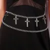 Belts Fashion Punk Tassel Multi-Layer Cross Metal U-shaped Body Chain Sexy Belt Female Waist Dress Ornament