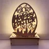 Happy Easter Party Tabletop Decoration Wood Diy LED Easter Desktop Ornament Farmhouse Outdoor Yard Yard Decor