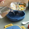 Dijkartikelen Sets draagbare kinderen lunchbox met compartiment 3/2 roestvrijstalen container voor kinderen school picknick bento lepel