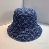 223 Blue Women Wide Brim Hat Luxury Designer Summer Busket Hats Girl