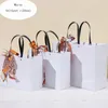 Kitchen Storage & Organization Kraft Paper Boxes Party Shopping Bags Retail Bag Black Paper Gift Box with Handles Bulk