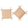 Bandeja jabonera de bambú Natural, soporte para baño, rejilla para guardar jabón de madera, caja, contenedor para plato de ducha de baño 0107
