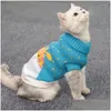 Cat Costumes 2022 Winter Cartoon Dog Clothes Warm Puppy Maglione per piccoli vestiti per animali domestici Cappotto lavorato a maglia all'uncinetto Xs3Xl Ropa Perro Drop D Dh81D