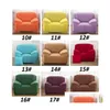 Chair Covers Solid Color Sofa Sliper Non Slip Elastic Cushion Ers Soft Comfortable Breathable Washable Couch Er For Living Room Drop Dhgfa