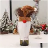 Festa de Natal para festas de Natal Chapéus fofos Elk Hat sem rosto Vinho garrafa de vinho ER Natal Table Home Decor 6 2mg D3 Drop dell DHA3M