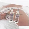 Серьги -грибы Creative Cool Vodka Bottle Drop Смешная стиль пить