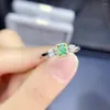 Cluster Rings KJJEAXCMY Fine Jewelry 925 Sterling Silver Inlaid Natural Emerald Girl's Exquisite Chinese Style Gem Ring Support Test