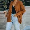 Kvinnors stickor Kvinnor Casual Solid Loose V Neck Batwing Sleeve Split Fork Cardigan 2023 Fashion Spring and Autumn Daliy tröja