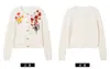 Kvinnors tröjor Designer New Lovelight Cotton Embroidery Cardigan Flower Crew Neck RZQ9