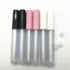 2.5ml Empty Lip Gloss Tube Round Transparent Lipcare Packaging Tubes With Wand Refillable Black White Lid DIY Makeup Container BH8227 TYJ