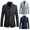 Men's Suits & Blazers Men Solid Color Long Sleeve Stand Collar Single-breasted Plus Size Slim Blazer