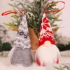Julekorationer Mini Faceless Old Man Doll Xmas Tree Plush Gnome Santa Hanging Pendant Decoration Home Party Hang Ornament VT DHBQA