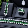 Collana Orecchini Set GODKI Moda Lusso 4PCS Emirati Arabi Uniti Waterdrop Gioielli Per Le Donne Festa di Nozze Verde Cubic Zirconia Dubai Nuziale