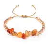 Strand 10pc Natural Gem Stone Bracelet Irregular Crystal Stretch Chip Beads Weave Bracelets Bangles Quartz Wristband For Women