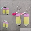 Accessoires de dessin animé Creative Teachers Day Porte-clés Mode Acrylique Crayon Dangle Charmes Porte-clés Personnaliser Petit Gland Porte-clés Fe Dhfxf