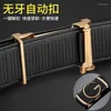 Belts Leisure Luxury Men High Quality Genuine Leather Fashion G Buckle Belt Brand Cowskin Casual Balck Waist Strap