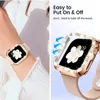 Double Diamond PC Bumper for Apple Watch 8 Series 7 6 SE 5 4 3 Case Ultra 49mm 41mm 45mm 40mm 44mm 38mm 42mm glass Screen Protector Cover Protect Frame