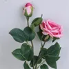 Fiori decorativi un finto stelo singolo paris rosa 2 teste di simulazione rose per il matrimonio artificiale