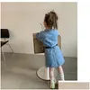 Girl'S Dresses Fall Kids Girls Dress Clothes Blue Denim Jacket Skirt Toddler Skirts Outfit Clothing 1584 Z2 Drop Delivery Baby Matern Dhvje