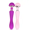 Schönheitspunkte Wowyes wasserdichte USB wiederaufladbare Dual Motor Dildo Vibrator Magic Zauberstab Massagegerät Klitorme Stimulation AV für Frauen sexy Spielzeuge