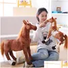 기념품 3060cm Simation Horse 플러시 장난감 귀여운 직원 얼룩말 동물 인형 부드러운 현실적인 장난감 어린이 생일 선물 홈 장식 402 DHGOT