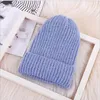 Berets Hat Winter Creative Candy Color Light Board Woolen Thick Warm Vertical Striped Knitted Tide