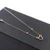 Anklets Martick Animal Hollow Our Mouse Head Shape med Shining Cubic Rose Gold Color for Woman Summer Bijoux Ank39