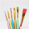 Painting Supplies Wholesale 6 Sticks Transparent Diy Children Watercolor Brush Colorf Rod Durable Kids Soft Ding Pen Dh1200 Drop Del Dhmo7