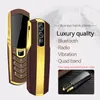 Luxuriöses goldenes Business-Handy, entsperrt, 2G GSM, Quad-Band, Dual-SIM-Karte, Edelstahlgehäuse, Bluetooth, Zifferblatt, Kamera, magische Stimme, Mobiltelefon