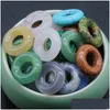 Stone 20mm Loose Healing Natural Crystal Circle Donut Seven Chakra Rose Quartz f￶r halsbands ring￶rar