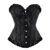 Bustiers Corsets Vintage Overbust Corset Pour Femmes Gothique Sexy Floral Lace Up Lingerie Top