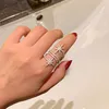 À travers Star Promise Ring Real 925 Sterling Silver Micro Pave AAAA Zircon Party Bands de mariage Rings for Women Jewelry Gift8368288