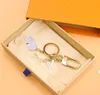 Fashion Luxury Designer Keychain Diamonds Key Buckle Flower Letter Silver Detachable Keychains Men Women Bag Pendant9071816