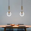 Pendant Lamps Postmodern Led Light Simple Restaurant Living Room Lamp Nordic Personality Round Bedroom Hang Lighting