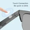 Óculos inteligentes sem fio Bluetooth Tecnologia de ouvido aberto Óculos de sol Sensor de toque Torne as mãos livres Áudio de voz remoto Lente polarizada Óculos de sol à prova d'água com caixa