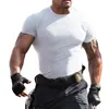 Roupas de ginástica masculina camiseta verão correndo manga curta ginásio treinamento esportivo topos ao ar livre jogging respirável camiseta musculação roupa interior