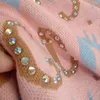 Women's Sweaters designer Spring New Hot Diamond Double G Lotus Pink Jacquard Crew Neck Sweater ZNKA