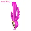 Articles de beauté Vibratrice de lapin Triple Pleasure rechargeable