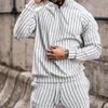 Tracksuits voor heren 2023 Spring en herfst gestreepte casual pak Fitness Running lange mouwen trui slanke broek tweedelig