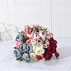 Dekorativa blommor Pretty Rose White Silk Peony Artificial Bouquet 5head och 3Bud European Mini Fake Home Wedding Decoration Indoor
