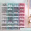 Storage Boxes Bins Thickened Transparent Shoe Box Household Plastic Artifact Simple Mtilayer Cabinet Rack Assembly Japanese Style Dhgzb