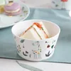 Kommen 1 stc kerstkom hand geschilderd rijstbot porselein keramische cartoon servies levering giraf flamingo puppy 4,25 inch